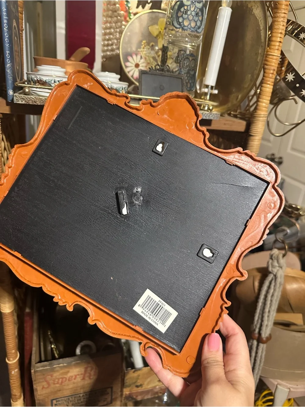 Vintage Ornate Brown Multi-Opening Picture Frame - hard plastic